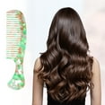thumbnail image 4 of Unique Bargains 1 Pcs Women Heart Style Handheld Wide Tooth Comb for Curly Thick Straight Hair Green, 4 of 6