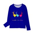 thumbnail image 4 of Odeerbi Kids Boys Girls Long Sleeve Shirt Fall Winter Base Layer Cartoon Printed Undershirt Cute Print Shirts Crewneck Tops Dressy Casual Blouses Kids Clothes Blue, 4 of 5