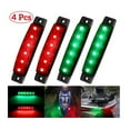 thumbnail image 1 of Kit de iluminación LED para navegación de barcos (4 unidades, verde y rojo, alto brillo, 6 LED, luz de proa y popa, impermeable, luz de babor y estribor, para veleros, pontones y kayaks)., 1 of 6