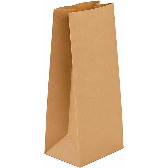 Kraft Paper Bags #1, 3.5" x 2.37" x 6.87", 1000 Count - 1 lb Kraft Food Bags - Bakeries, Delis, Produce, Snacks & Retail Packaging - Bulk Size - Bits N Things
