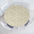 thumbnail image 3 of Ambesonne Tropical Fitted Round Tablecloth, Botanical Exotic Leaves, 56"- 60" Diameter, Pale Sepia and Cream, 3 of 5