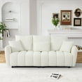 thumbnail image 6 of Wiilayok 80" Sofa Couch,Modern Upholstery Teddy Cloud Sofa Couch, 3 Seater Couch with 3 Pillows, for Living Room Bedroom,White, 6 of 9