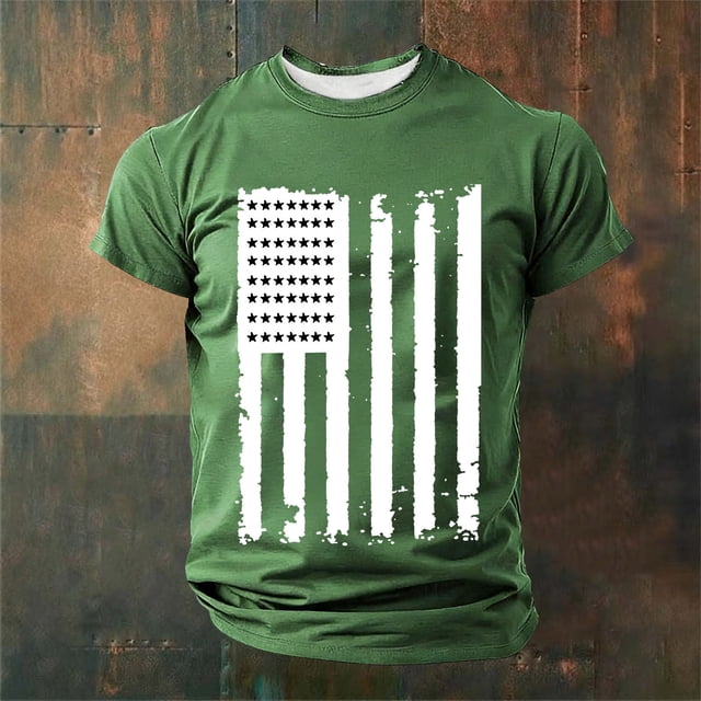 Ceisia Men's Distressed American Flag T-Shirt | Short Sleeve Crew Neck Casual Tee Gifts