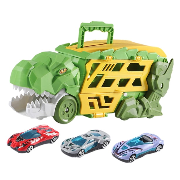 Camión de transporte de dinosaurios Strade Fareast Limited con figura de dinosaurio y 3 coches