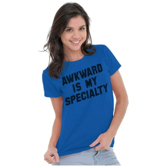 Awkward Specialty Funny Sarcastic Womens Slim Fit Graphic Tee Brisco Brands S