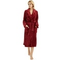 thumbnail image 2 of HEARTNICE Womens Fleece Robes, Plush Long Bathrobe Soft Warm Robes,(Wine,S-M), 2 of 5