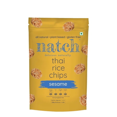 Natch - Thai Rice Chips, Sesame 100g x 6 packs