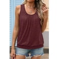 thumbnail image 2 of Women'S Summer Loose Fit Pleated Scoop Neck Casual Sleeveless Tank Tops Claret M, 2 of 6