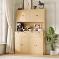 thumbnail image 5 of CazToi 71" Kitchen Pantry Cabinet with Built-in Charging Station & Microwave Stand 47" Wide Storage Hutch with 8 Doors 2 Drawers, 5 of 9