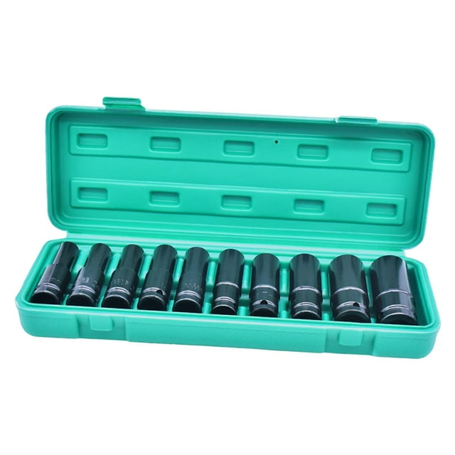 Juego de 10 llaves de vaso de impacto de 1/2 pulgada con llave profesional de acero de alto carbono Estilo A