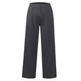 thumbnail image 5 of Bosanter Girls High Waisted Uniform Jogger Pants Girl's Elastic High Waist Wide Leg Pants Kids Wide Leg Long Trousers with Pockets, Dark Gray 13-14Y, 5 of 5