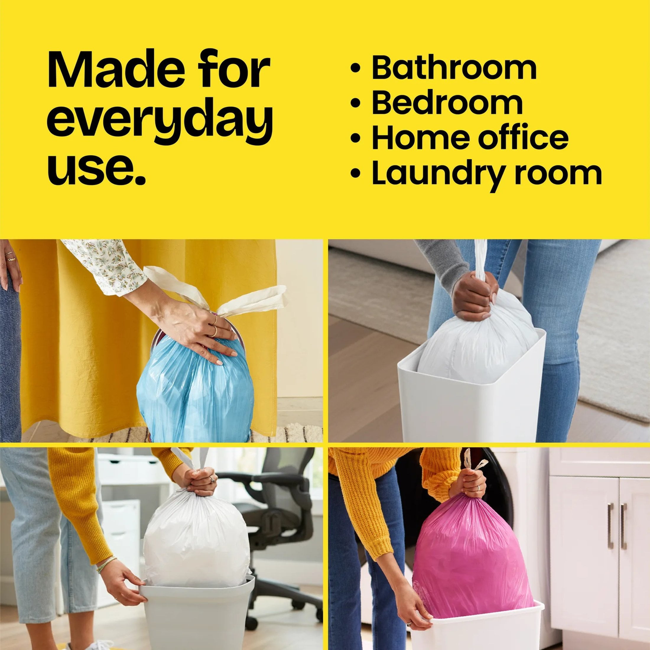 Glad Drawstring Medium Scented Trash Bags, 8 Gallon, Gain Original Scent With Febreze Freshness, 80 Bags