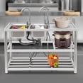 thumbnail image 2 of Commercial Free Standing Utility Sink - 2 Compartment Restaurant Kitchen Sink Set Stainless Steel & Prep Table, 2 of 14
