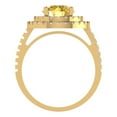 thumbnail image 4 of 2.6 ctw with Simulated Diamond Halo Accents Anniversary Ring for Women | Round Cut Natural Citrine | Hyperallergenic Solid 18K Yellow Gold, 4 of 5