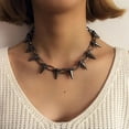 thumbnail image 2 of Spike Choker Necklace for Women Gothic Spiked Choker Gold Silver Black Bullet Necklace Punk Collar Jewelry, 2 of 7