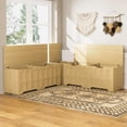 thumbnail image 6 of Demi Bonn 3-Piece L-Shaped Multifunctional Storage Bench with Padded Shoe Bench, Kitchen Corner Stool Toy Storage Box Reading Nook Seat, 63"D x 63"W x 19.1"H, Brown, 6 of 7