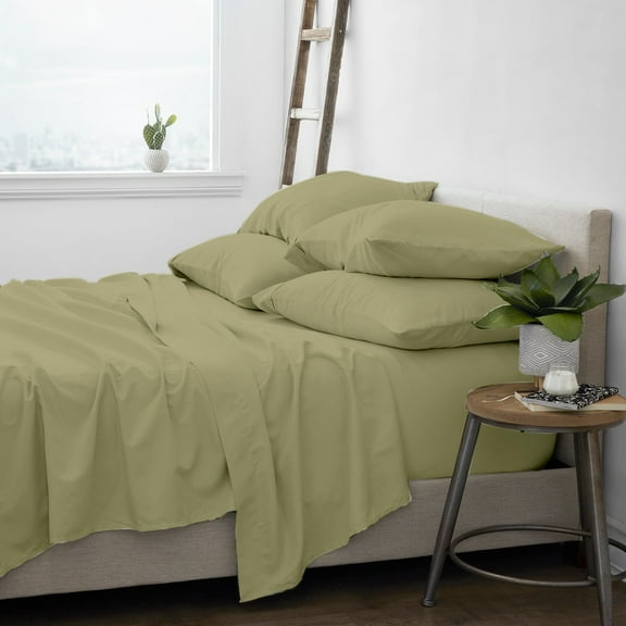 Premium Home Collection Microfiber Soft Cooling Bed Sheet Set - 6 Piece, California King, Sage