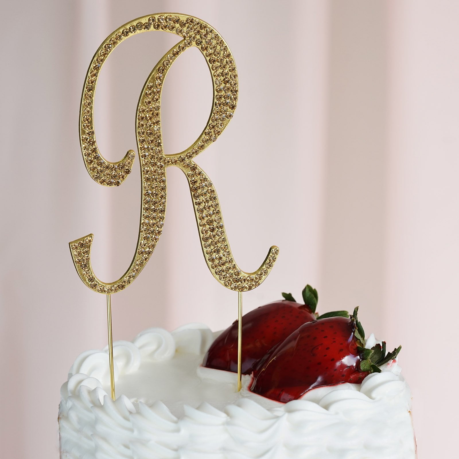 4.5" Tall Letter R Bling Rhinestone  Wedding Party Cake Topper 
