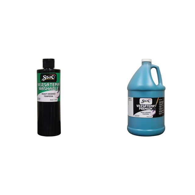 Pintura Casafoyer Versatemp Tempera negra 473 ml y turquesa 3,78 L