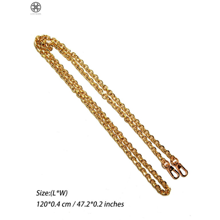 SUPERFINDINGS 2Pcs Plastic Rhinestone Gold Purse Chain Strap 23.8x3.4x0.4cm  Curb Chain Bag Straps with Zinc Alloy Spring Ring Clasps Cross Body Purse