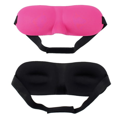 Eze Pillow - Travel Sleep Shade Cover Rest Relax Sleeping Blindfold 3D Eyes Mask Fuchsia 2pcs
