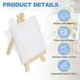 thumbnail image 3 of Uxcell Canvas Boards for Painting with 6.3" Mini Easel Kit, 4x4" Cotton Blank Primed Art Canvas Panels Acid-Free for Painting Supplies Oil Acrylic Tempera Paint(White, Set of 6), 3 of 6