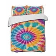 thumbnail image 2 of Colorful Tie-Dye Queen Size Down Alternative Comforter, Lightweight Comforter Quilt Bedding Set with Pillow Shams Ethnic Modern Abstract Watercolor All Seasons Bed Comforter Duvet Insert 90"x96", 2 of 7