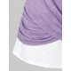 thumbnail image 4 of Tamaño más Crossover anudada Colorblock camiseta Rosegal Camisetas tallas grandes, 4 of 5
