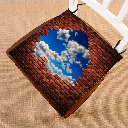 

PHFZK Beautiful Blue Sky Chair Pad Old Grunge Brick Seat Cushion Chair Cushion Floor Cushion Two Sides Size 20x20 inches