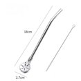 thumbnail image 3 of Hwkond 1PC Stainless Steel Straw Spoon, Coffee Beverage Stirring Spoon Milk Tea Filtering Straw Spoon With A Straw Brush, 3 of 7
