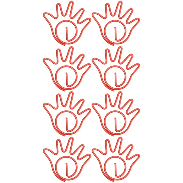 Mini Paper Clip, 100Pcs Present Lovely Decor Hand Design Office Paperclip For Document Red,Pink,Yellow