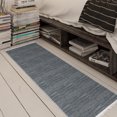 thumbnail image 5 of Ottomanson Machine Washable Cotton 2x5 Flatweave Runner Rug for Bedroom, 20" x 59", Brown/Charcoal Wicker Weave, 5 of 10