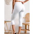 thumbnail image 2 of Women's Plus Size Solid Split Hem Capri Leggings, 2 of 10