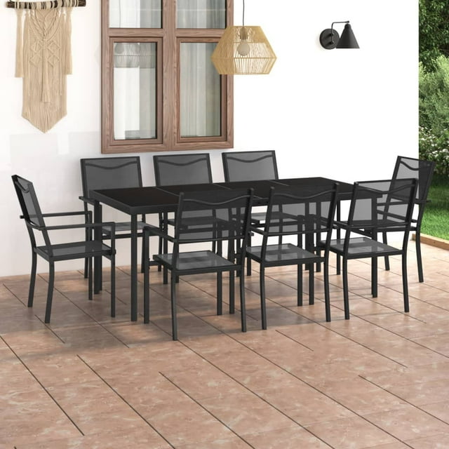 vidaXL Ensemble de Salle à Manger d'Extérieur 9 Pcs Acier