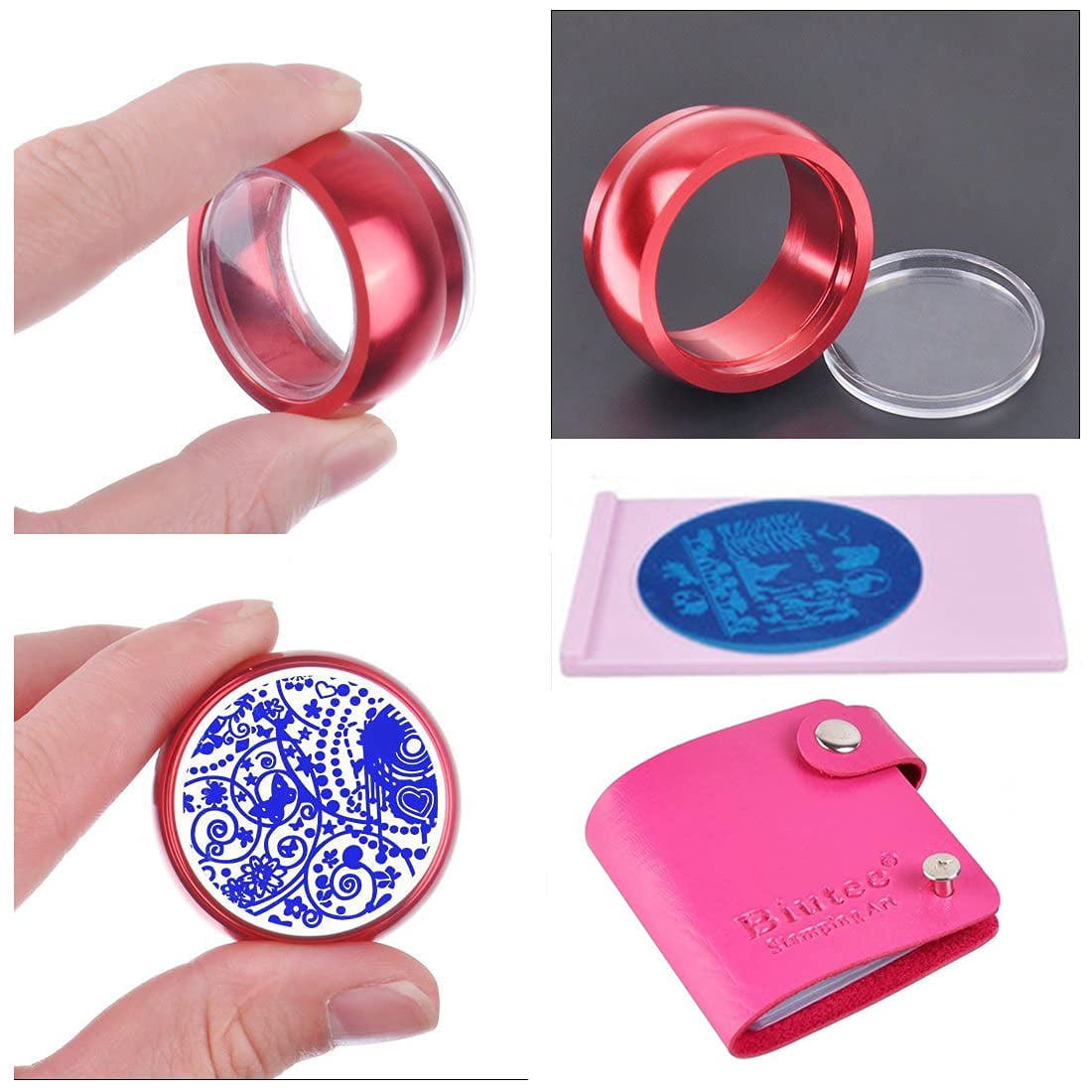Biutee 36pcs Nail Stamper Set, 30pcs Nail Stamping Plates with Stamps, Scrapers & Storage Bag Stainless Steel Nail Plate Template Kit Christmas Gift