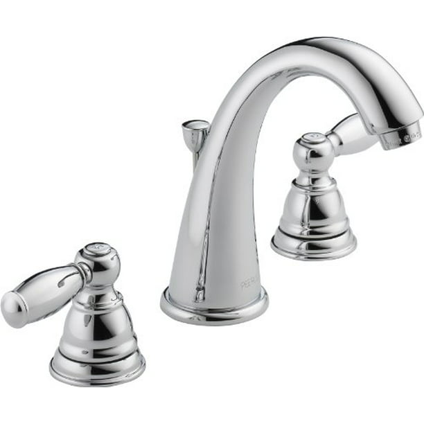 Peerless Claymore Widespread Bathroom Faucet Chrome, Bathroom Faucet 3  Hole, Bathroom Sink Faucet, Drain Assembly, Chrome P299196LF