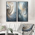 thumbnail image 1 of Designart "Fractal Spiral Cosmic Bliss II" Fractals Framed Wall Art Set Of 2 - Transitional Blue Frame Gallery Set For Office Decor, 1 of 6