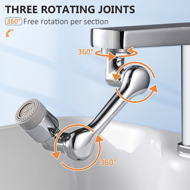 Fixation de robinet rotative à 1080 degrés, extension de robinet