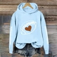 thumbnail image 2 of TrendOFT Game Day Hoodies for Women Football Graphic Long Sleeve Sweatshirt Football Season Pullover Tops Sky Blue S, 2 of 4