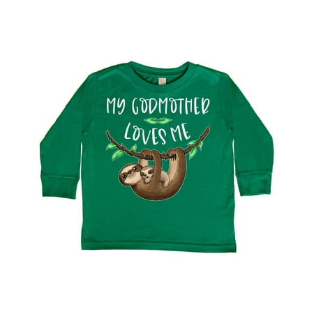 

Inktastic My Godmother Loves Me Cute Sloth and Baby Gift Toddler Boy or Toddler Girl Long Sleeve T-Shirt