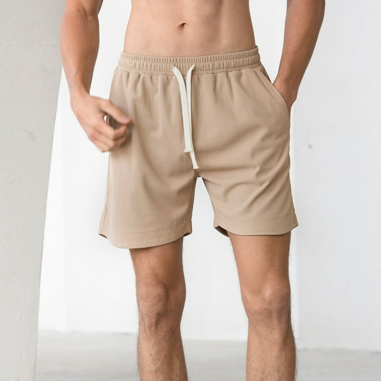 Fgnfyis Male Summer Shorts Solid Color Tie Suit Cool Breathable