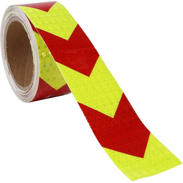 Cinta Reflectante Flecha 5cm X 25m - Autoadhesiva Rojo/blanco - Para Advertencia De Seguridad En Carreteras Y Garajes
