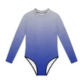 thumbnail image 4 of Swimsuit for Girls, Long Sleeve One Piece Rashguard, Solid Color Beach Vacation Swimsuit for Kids 2-13 Years, 4 of 7