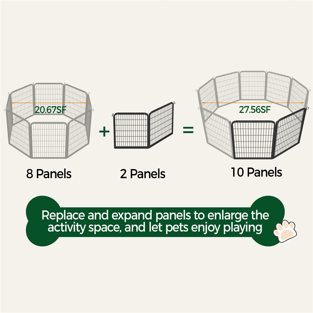 Yaheetech 31.5''H 2 Panels Dog Playpen, Black