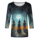 thumbnail image 5 of Heisall Womens Tops 3/4 Sleeve Round Neck Loose Casual Blouses Halloween Print Tshirts Festive Fashion 2025 New Arrival, 5 of 5