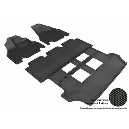 3D MAXpider 2011-2016 Honda Odyssey EX Front & Second Row Set All Weather Floor Liners in Black with Carbon Fiber