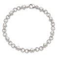 thumbnail image 2 of Auriga Fine Jewelry 925 Sterling Silver Hearts and Circles Bracelet 7.5 inch for Women, 2 of 6