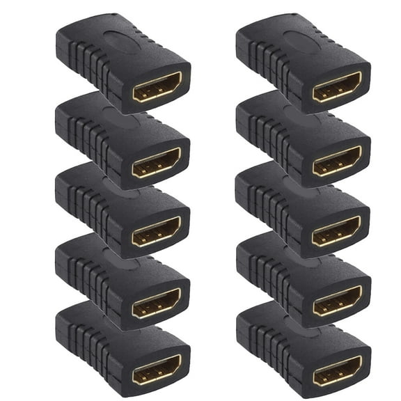 Grofry 10Pcs -compatible Female to Female Extender Adapter Coupler Connector for HDTV 10pcs -compatible Female to Female Adapter