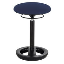 Pemberly Row Contemporary 22" Backless Drafting Chair in Blue