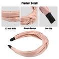 thumbnail image 4 of Unique Bargains 1 Pcs Hairband for Women Faux Leather Knotted Headband Pink 1.57 Inch Wide, 4 of 7